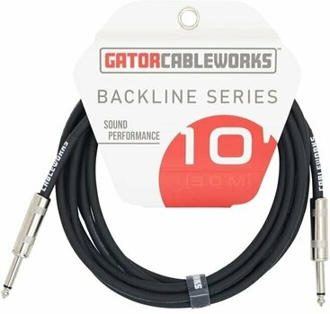 Instrument kabel Gator Cableworks Backline Series Strt to Strt instrument Sort 3 m Lige - Lige - 2