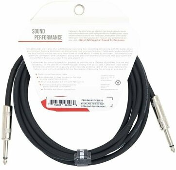 Instrument kabel Gator Cableworks Backline Series Strt to Strt instrument Sort 3 m Lige - Lige - 3