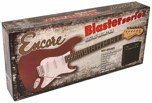 Guitarra elétrica Encore E60 Blaster Pack Gloss red Gloss Red Finish - 10