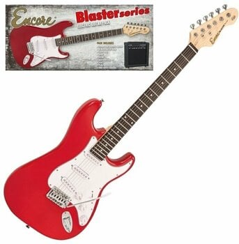 Guitarra elétrica Encore E60 Blaster Pack Gloss red Gloss Red Finish - 19