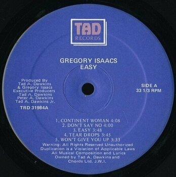 Vinyl Record Gregory Isaacs - Easy (LP) - 2