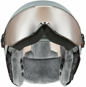 Ski Helmet UVEX Rocket Junior Visor Rhino/Blush Mat 51-55 cm Ski Helmet - 3