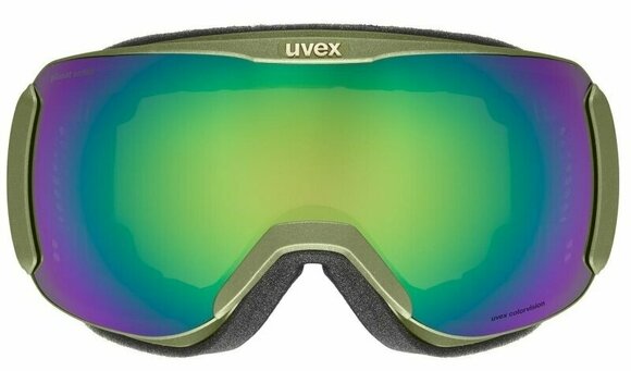Masques de ski UVEX Downhill 2100 Planet White Shiny Mirror Scarlet/CV Green Masques de ski - 2