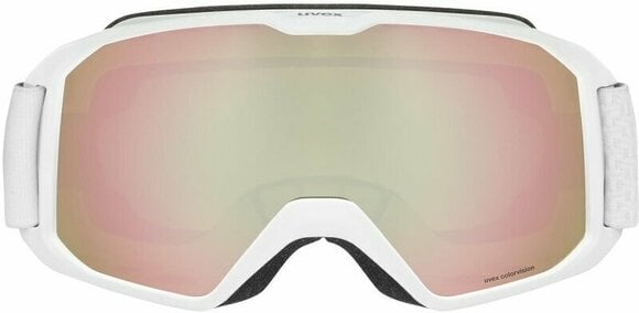 Ski Goggles UVEX Xcitd White Mat Mirror Rose/CV Green Ski Goggles - 2
