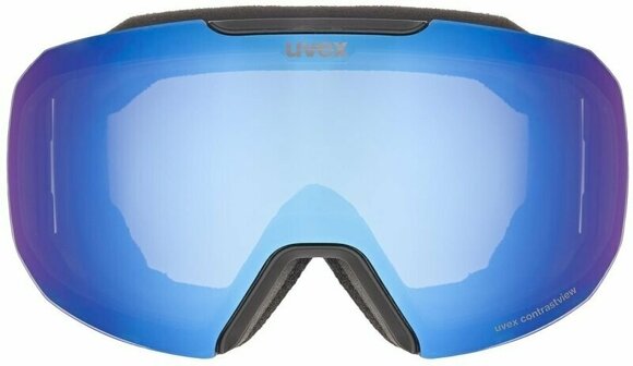 Ski Goggles UVEX Epic Attract Black Mat Mirror Blue/Contrastview Smoke Lasergold Lite Ski Goggles - 2
