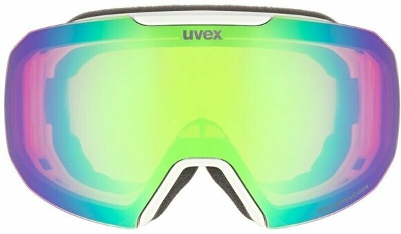 Masques de ski UVEX Epic Attract White Mat Mirror Green/Contrastview Orange Lasergold Lite Masques de ski - 2