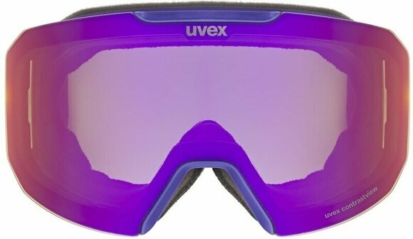Ski-bril UVEX Evidnt Attract Purple Bash Mat Mirror Ruby/Contrastview Green Lasergold Lite Ski-bril - 3