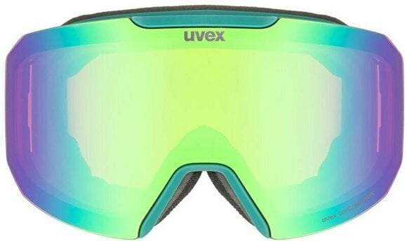 Ski Goggles UVEX Evidnt Attract Proton Mat Mirror Green/Contrastview Orange Lasergold Lite Ski Goggles - 2