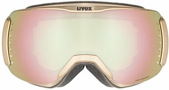 Ski Goggles UVEX Downhill 2100 WE Glamour Goldchrom Mirror Rose/CV Green Ski Goggles - 2