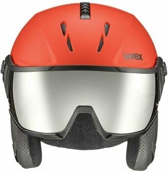 Ski Helmet UVEX Instinct Visor Fierce Red/Black Mat 53-56 cm Ski Helmet - 2