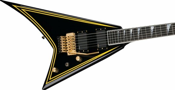 Electric guitar Jackson MJ Series Rhoads RR24MG EB Black with Yellow Pinstripes - 3