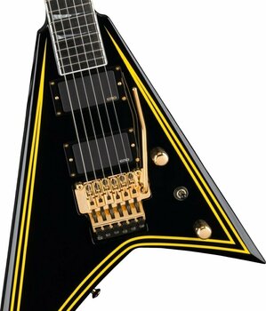 Guitare électrique Jackson MJ Series Rhoads RR24MG EB Black with Yellow Pinstripes - 4