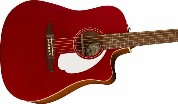 Dreadnought elektro-akoestische gitaar Fender Redondo Player Candy Apple Red - 4