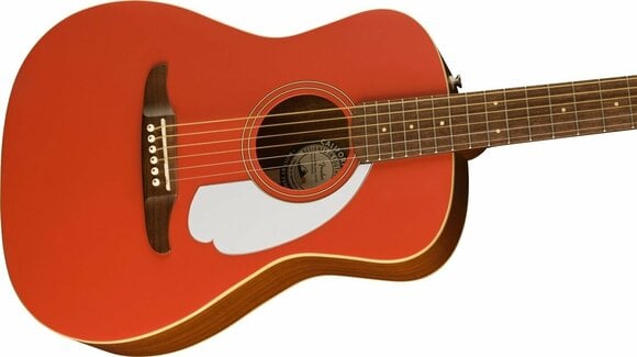 Elektro-akoestische gitaar Fender Malibu Player Fiesta Red - 4