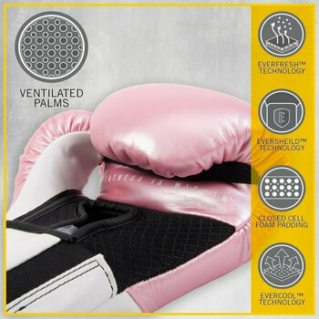 Boxnings- och MMA-handskar Everlast Prostyle Gloves 12 oz Pink/White - 4