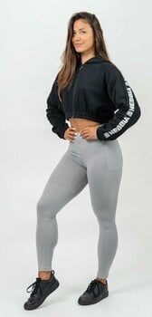 Fitness mikina Nebbia Cropped Zip-Up Hoodie Iconic Black S Fitness mikina - 2
