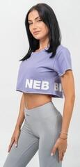 Fitness T-Shirt Nebbia Oversized Crop Top Powerhouse Light Purple XS Fitness T-Shirt - 3