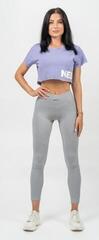 Fitness T-Shirt Nebbia Oversized Crop Top Powerhouse Light Purple XS Fitness T-Shirt - 4