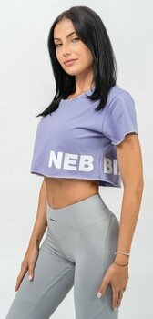 Träning T-shirt Nebbia Oversized Crop Top Powerhouse Light Purple S Träning T-shirt - 4
