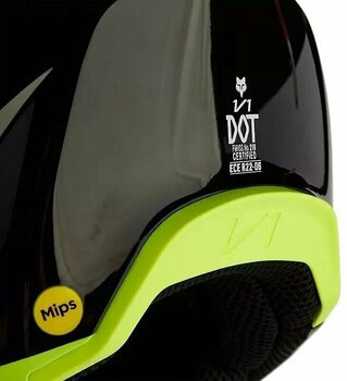 Helm FOX V1 Streak Helmet Black/Yellow S Helm - 9