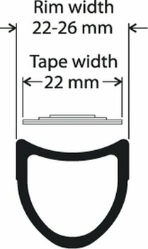 Bike inner tube Tufo Tubular Tyre Gluing Tape Road 2 m 22 mm 80.0 Red Rimtape - 3
