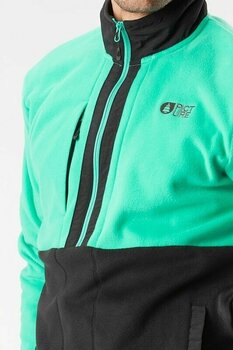 Bluzy i koszulki Picture Mathew 1/4 Fleece Black/Spectra Green M Sweter - 8