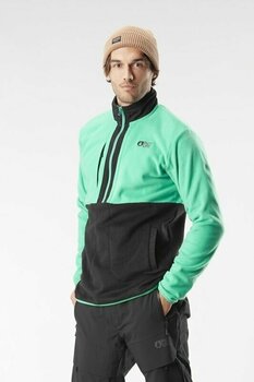 Bluzy i koszulki Picture Mathew 1/4 Fleece Black/Spectra Green XL Sweter - 3
