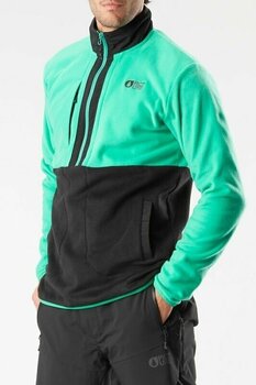Bluzy i koszulki Picture Mathew 1/4 Fleece Black/Spectra Green XL Sweter - 7