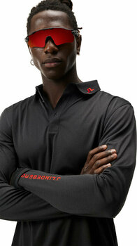 Polo majice J.Lindeberg Tour Tech Long Sleeve Mens Black Melange L Polo majice - 4