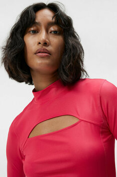 Camiseta polo J.Lindeberg Sage Long Sleeve Womens Top Rose Red XS - 5