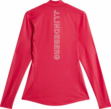 Polo Shirt J.Lindeberg Sage Long Sleeve Womens Top Rose Red L Polo Shirt - 2
