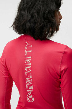 Polo Shirt J.Lindeberg Sage Long Sleeve Womens Top Rose Red L Polo Shirt - 6
