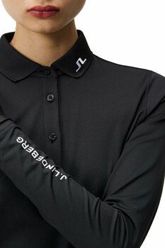 Polo Shirt J.Lindeberg Tour Tech Long Sleeve Womens Polo Black XS - 4