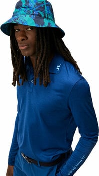 Πουκάμισα Πόλο J.Lindeberg Tour Tech Long Sleeve Mens Blue Melange S Πουκάμισα Πόλο - 4