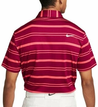 Koszulka Polo Nike Dri-Fit Tour Mens Polo Shirt Stripe Noble Red/Ember Glow/White L - 2