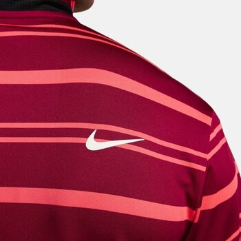 Polo Shirt Nike Dri-Fit Tour Mens Polo Shirt Stripe Noble Red/Ember Glow/White L - 4