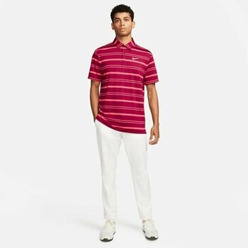 Camiseta polo Nike Dri-Fit Tour Mens Polo Shirt Stripe Noble Red/Ember Glow/White XL - 7