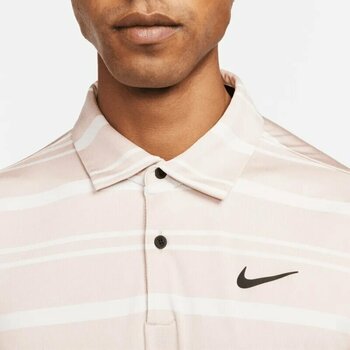 Koszulka Polo Nike Dri-Fit Tour Mens Polo Shirt Stripe Pink Oxford/Barely Rose/Black L - 3