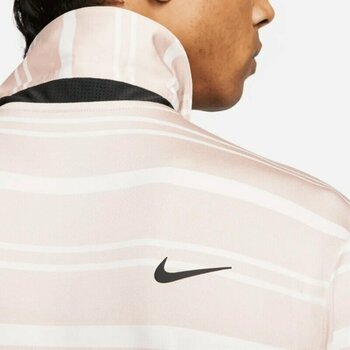 Camisa pólo Nike Dri-Fit Tour Mens Polo Shirt Stripe Pink Oxford/Barely Rose/Black L - 4