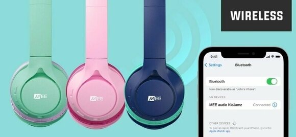 Trådlösa on-ear-hörlurar MEE audio KidJamz KJ45 Bluetooth Pink - 12