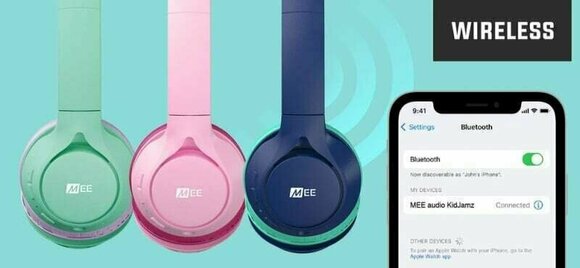 Auscultadores on-ear sem fios MEE audio KidJamz KJ45 Bluetooth Mint - 14