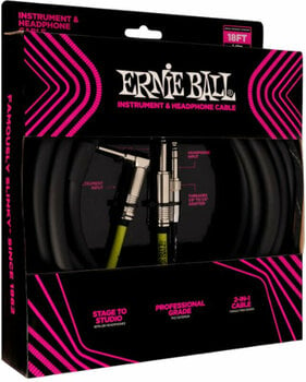 Instrument Cable Ernie Ball Instrument and Headphone Cable Black 50,5 cm Straight - Angled - 2