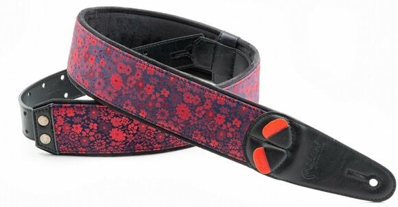 Textile guitar strap RightOnStraps Daisy Red - 2