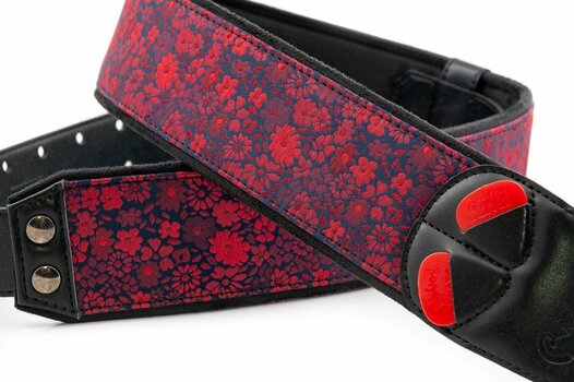 Textile guitar strap RightOnStraps Daisy Red - 5