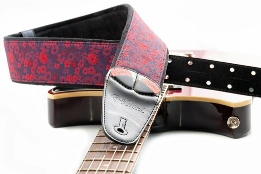 Textile guitar strap RightOnStraps Daisy Red - 6