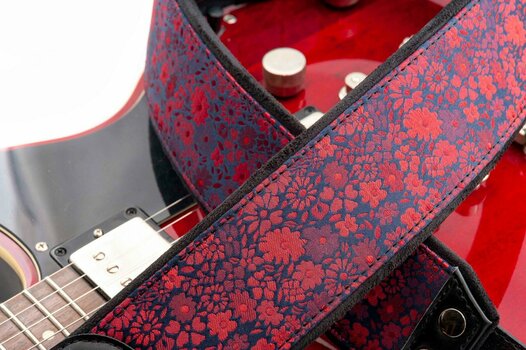 Textile guitar strap RightOnStraps Daisy Red - 8