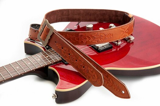 Leather guitar strap RightOnStraps Legend BM Bohemian Vegan Leather guitar strap Woody - 11