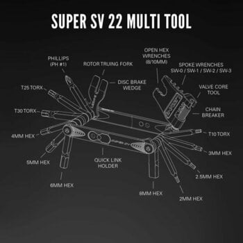 Multityökalu Lezyne Super SV Silver 22 Multityökalu - 5