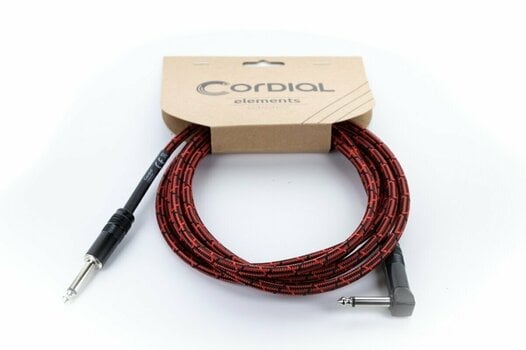 Cable de instrumento Cordial EI 1,5 PR-TWEED-RD Rojo 1,5 m Recto - Acodado - 6