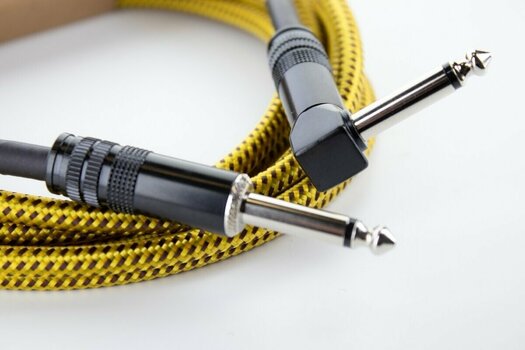 Instrument kabel Cordial EI 1,5 PR-TWEED-YE Gul 1,5 m Lige - Vinklet - 3